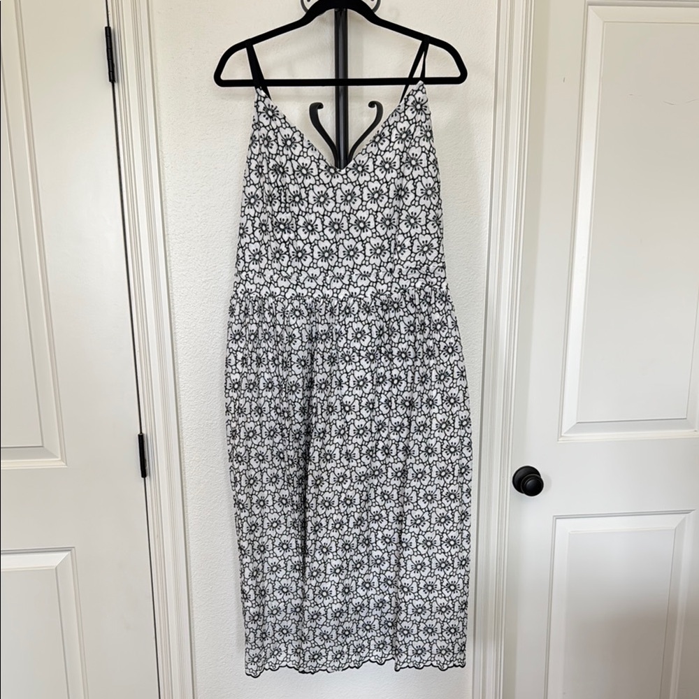 City Chic Black and White Geometric Jumpsuit